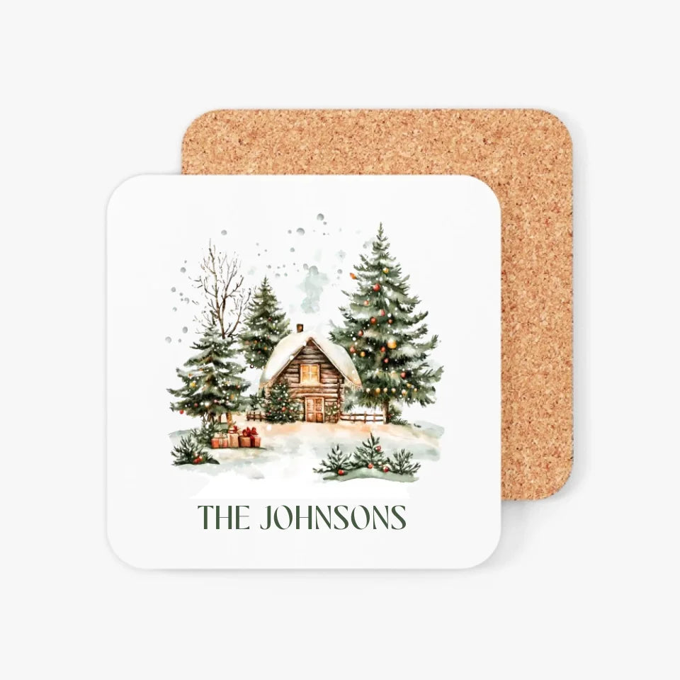 Custom Family Christmas Coasters