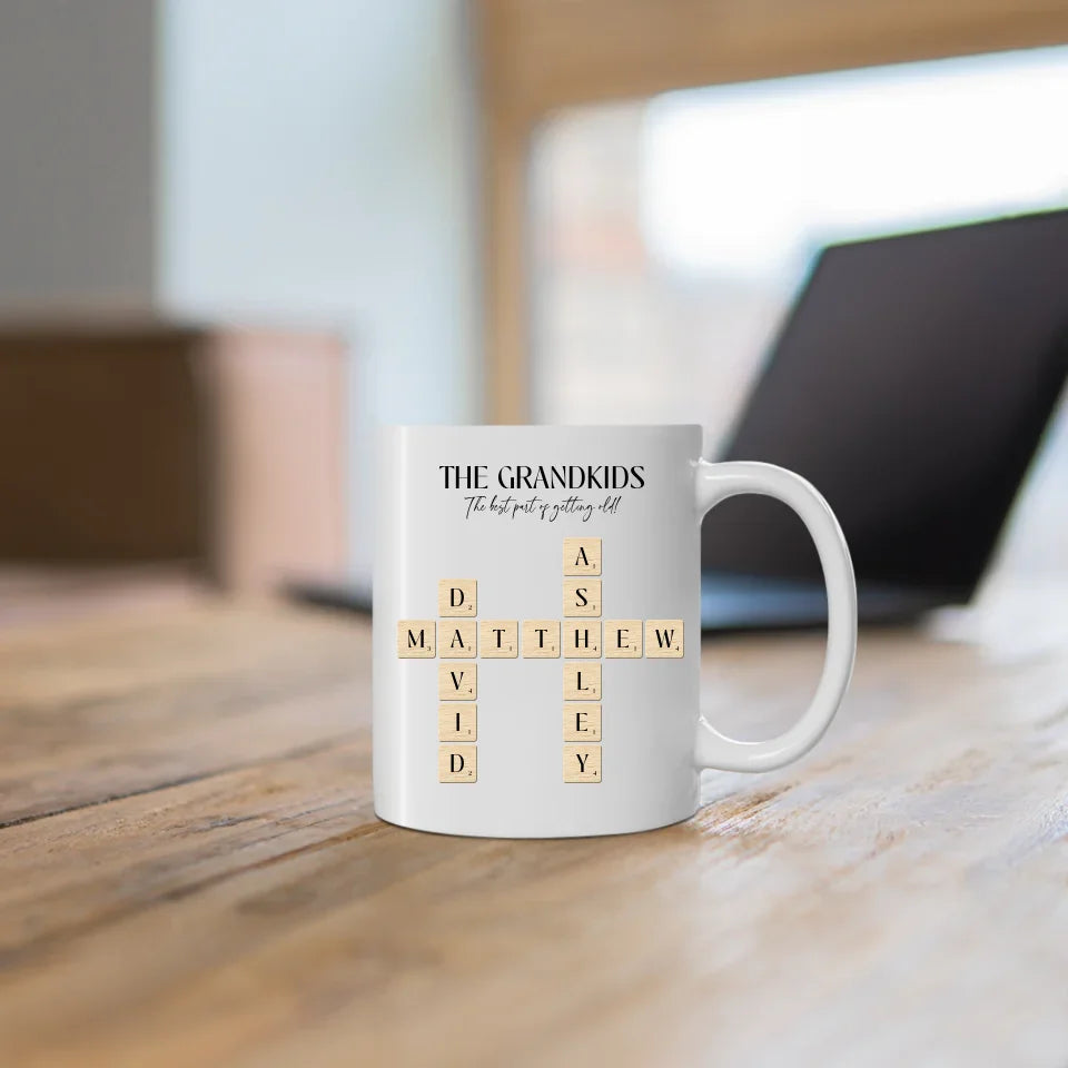 Grandparent Mug with Crossword Puzzle Design