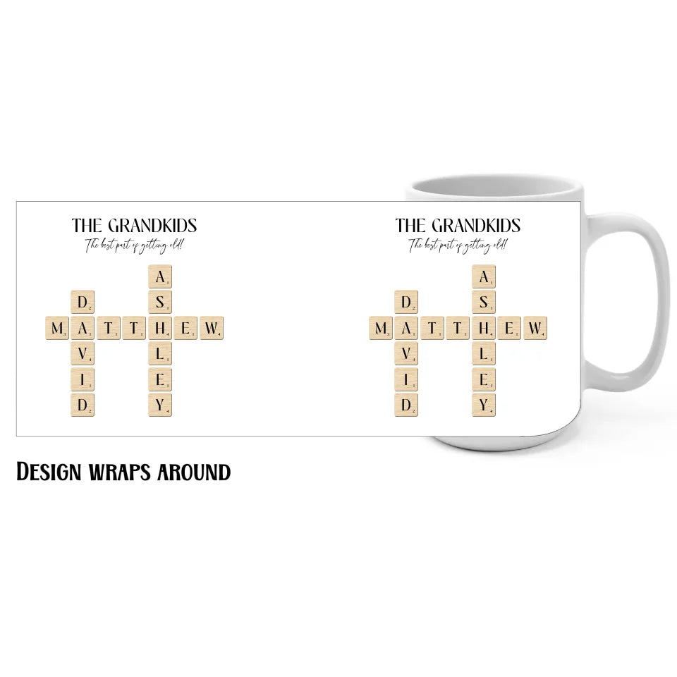 15oz Grandparent Mug with Crossword Puzzle Design