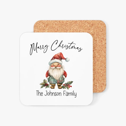 Christmas Coasters with Family Name