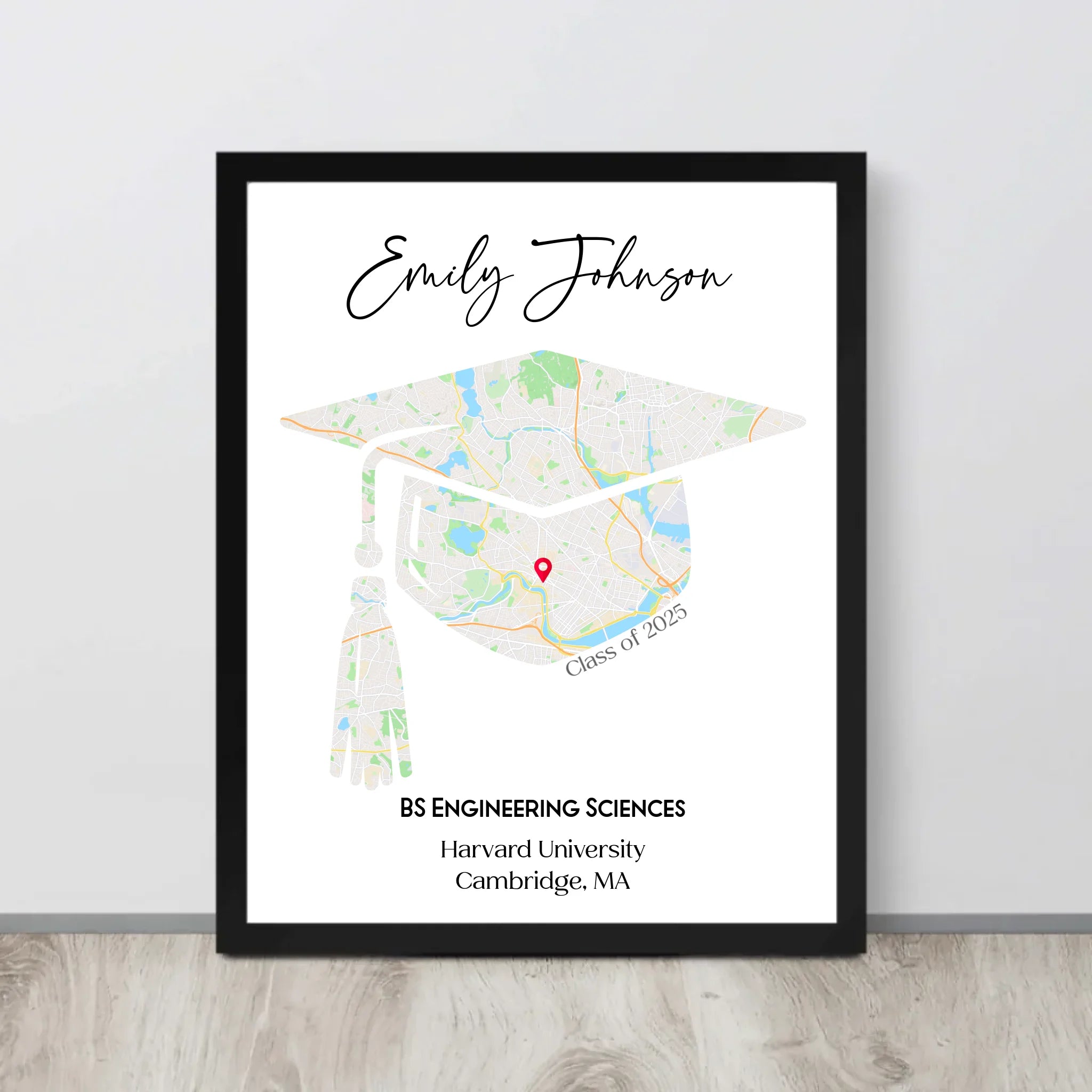 Personalized Map Print for Graduates | Graduation Map Gift