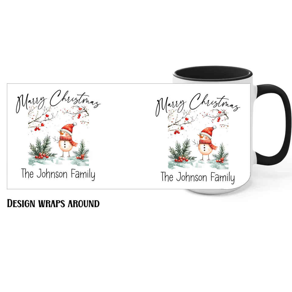 15oz black Family Christmas Mug