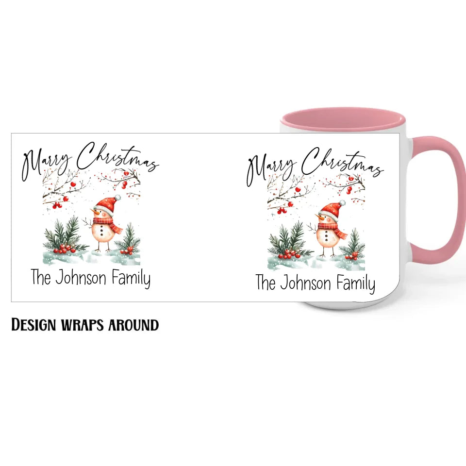 15oz pink Family Christmas Mug