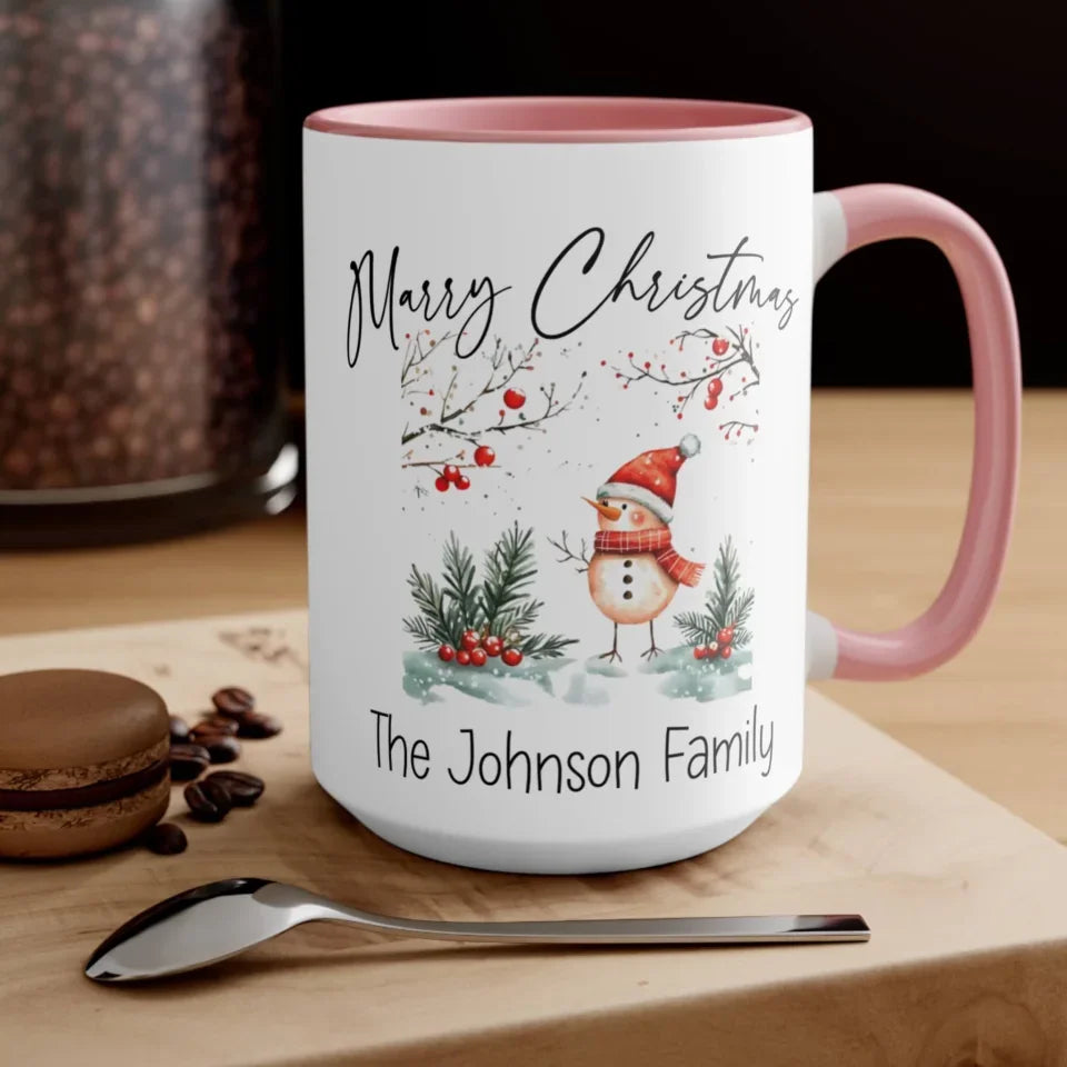 Pink 15 oz Family Christmas Mug