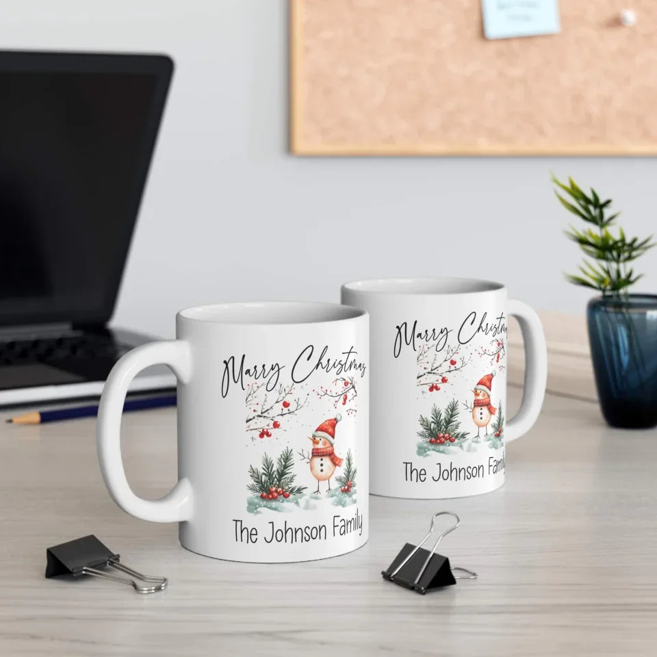 left and right side of Family Christmas Mugs