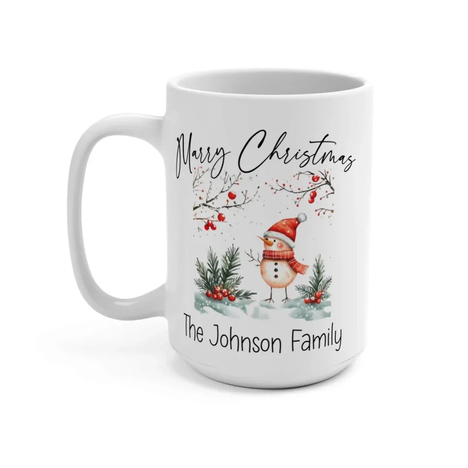 Left Side of Family Christmas Mug 15 oz
