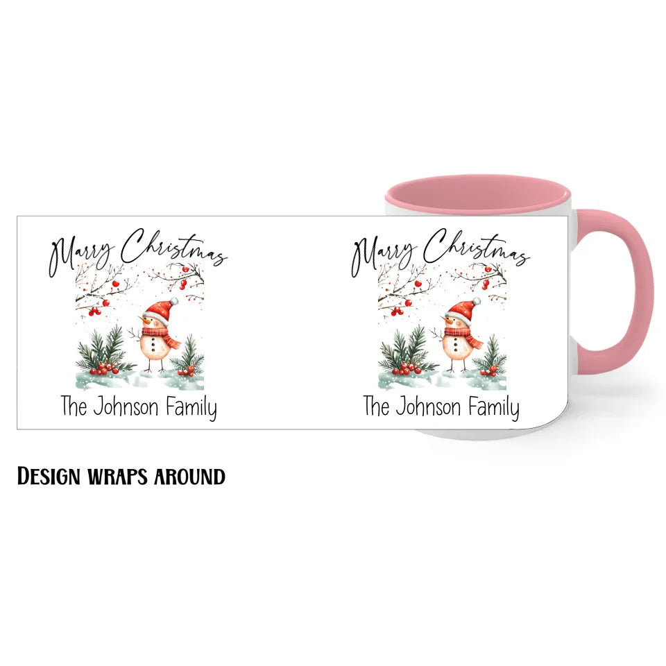 11oz pink Family Christmas Mug