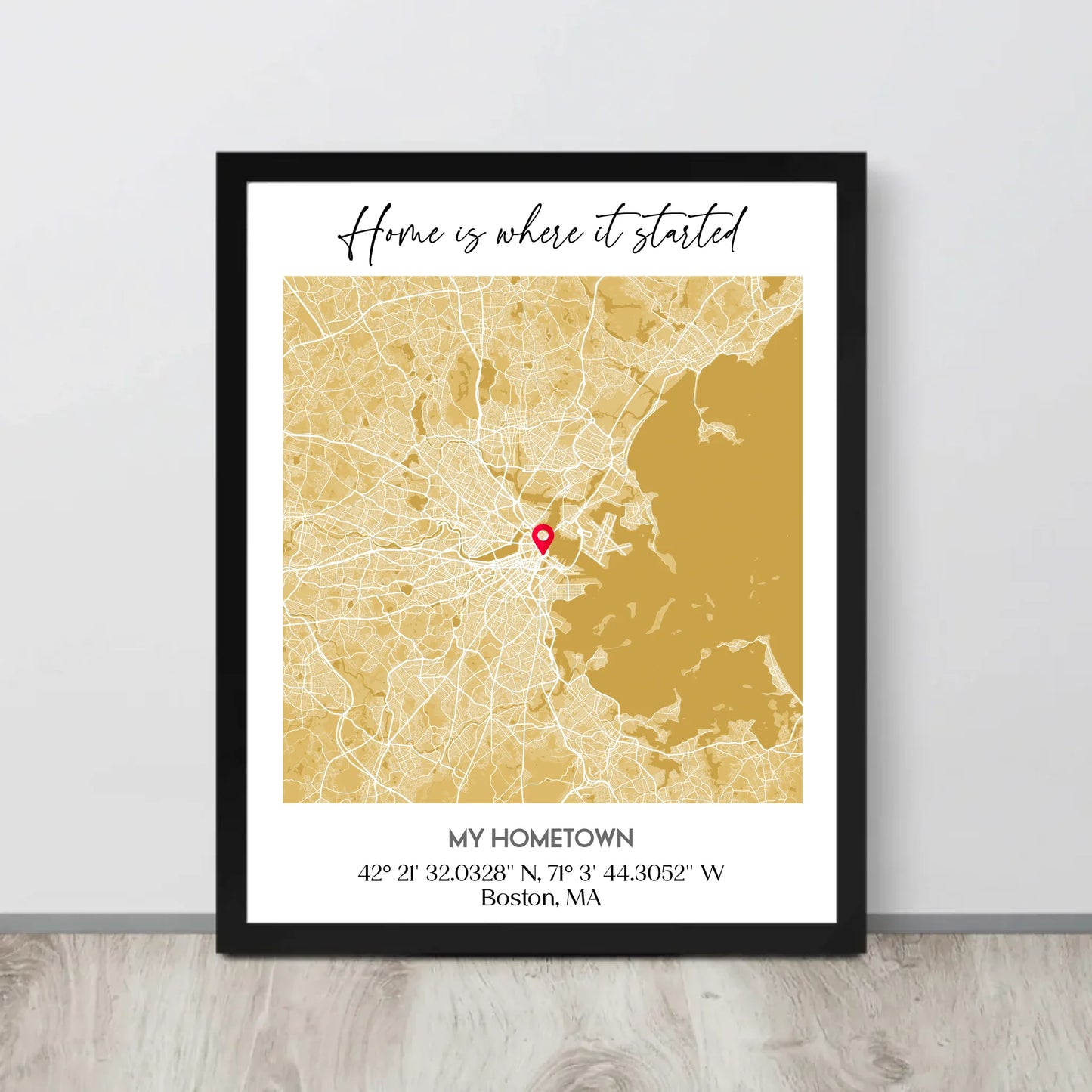 framed Hometown Map poster