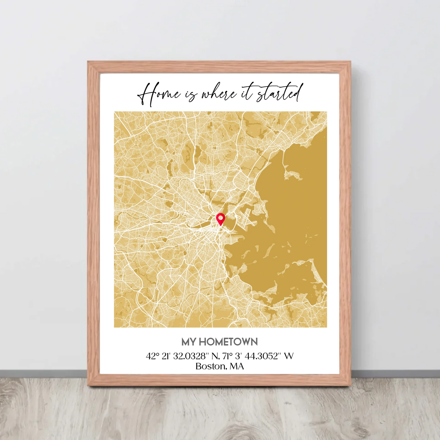 Hometown City Map framed poster