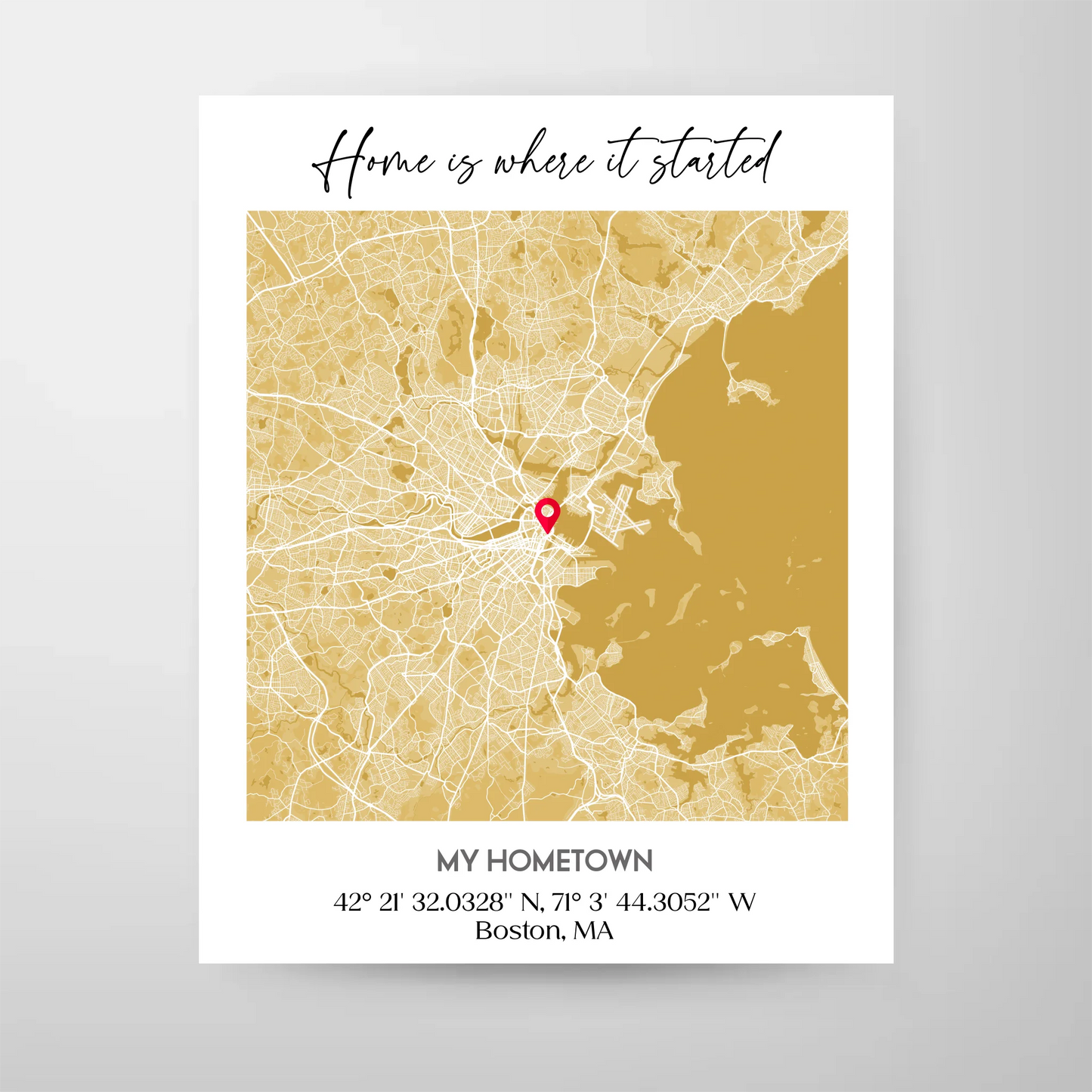 Hometown City Map Poster-16″ x 20