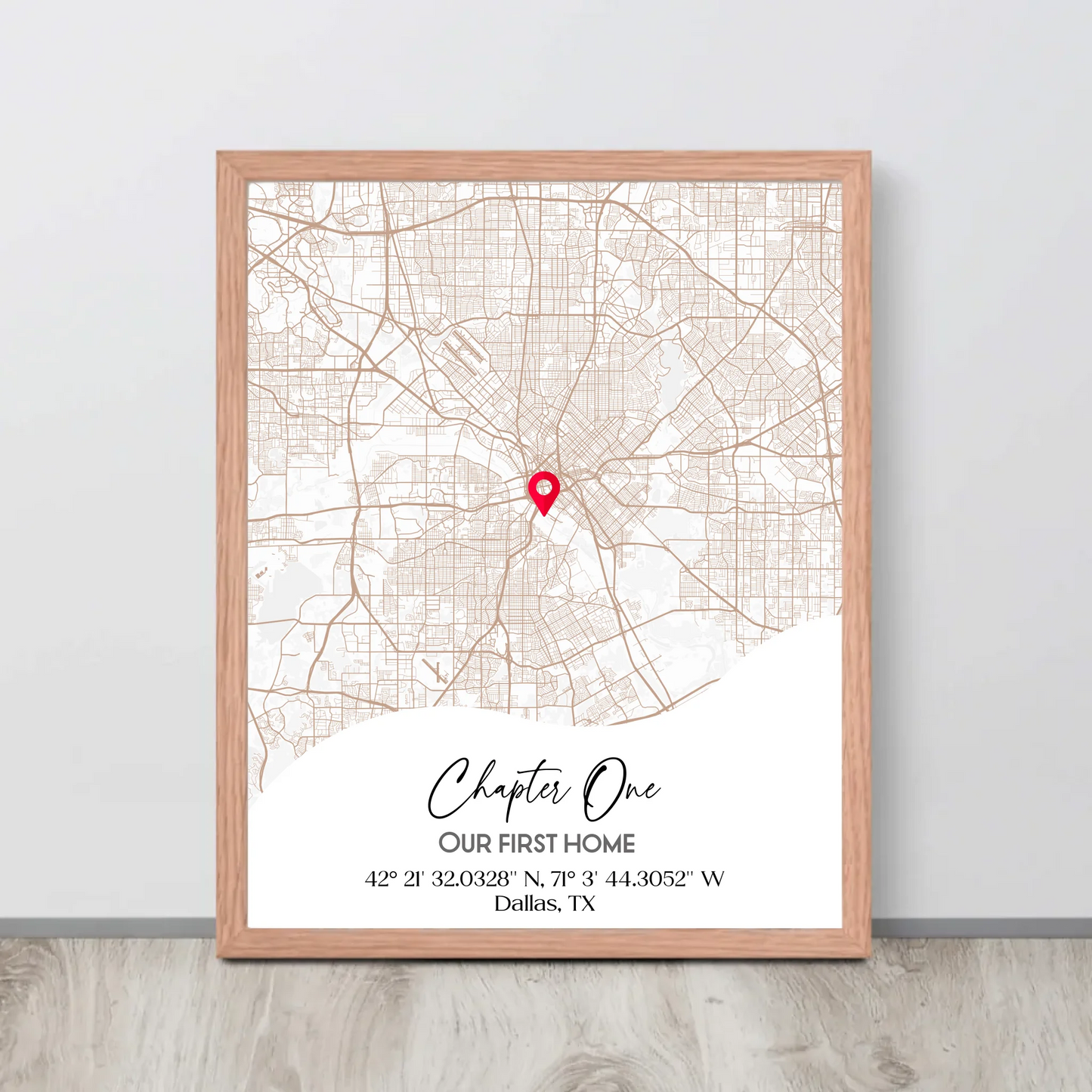 Our first home print in red oak frame