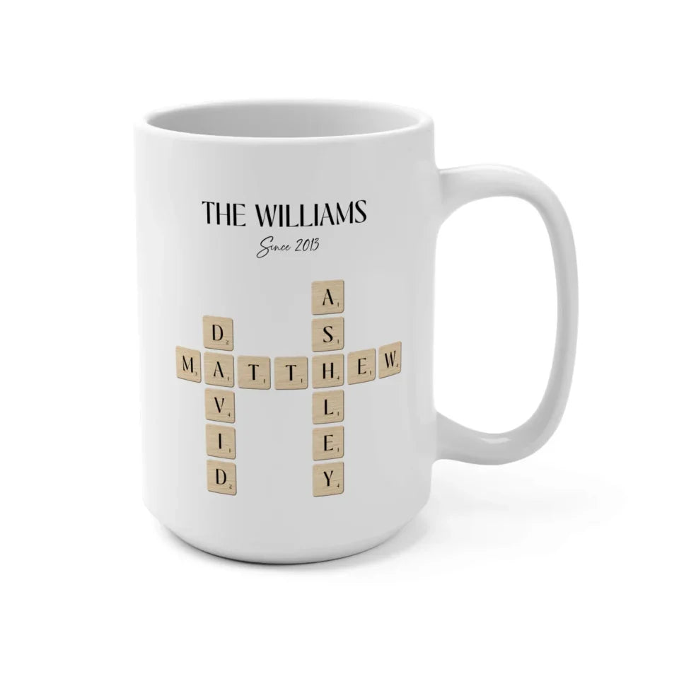 Right Side of 15 oz personalized family mugs
